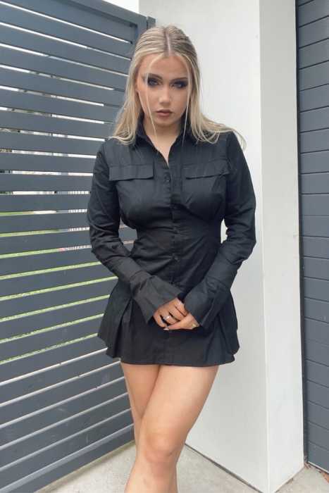 Lilo Shirt Dress in Black