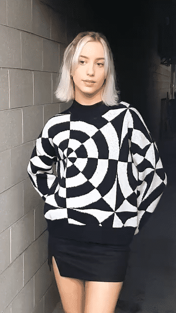 Kenji Geo Knit Jumper in Black