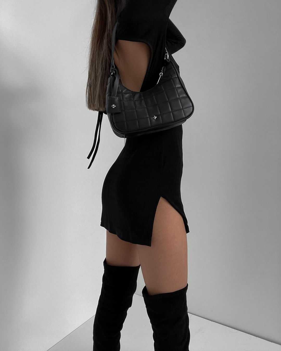 Shay Open Back Dress in Black