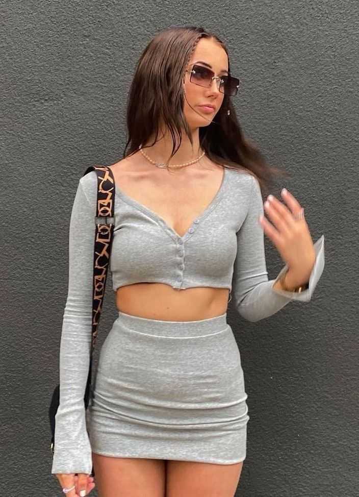 Edith Set in Melange Grey