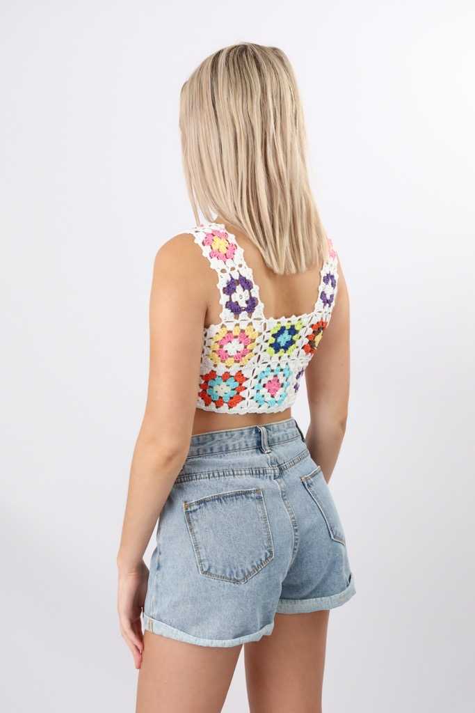 Camille Floral Crochet Top