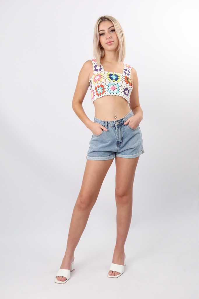Camille Floral Crochet Top