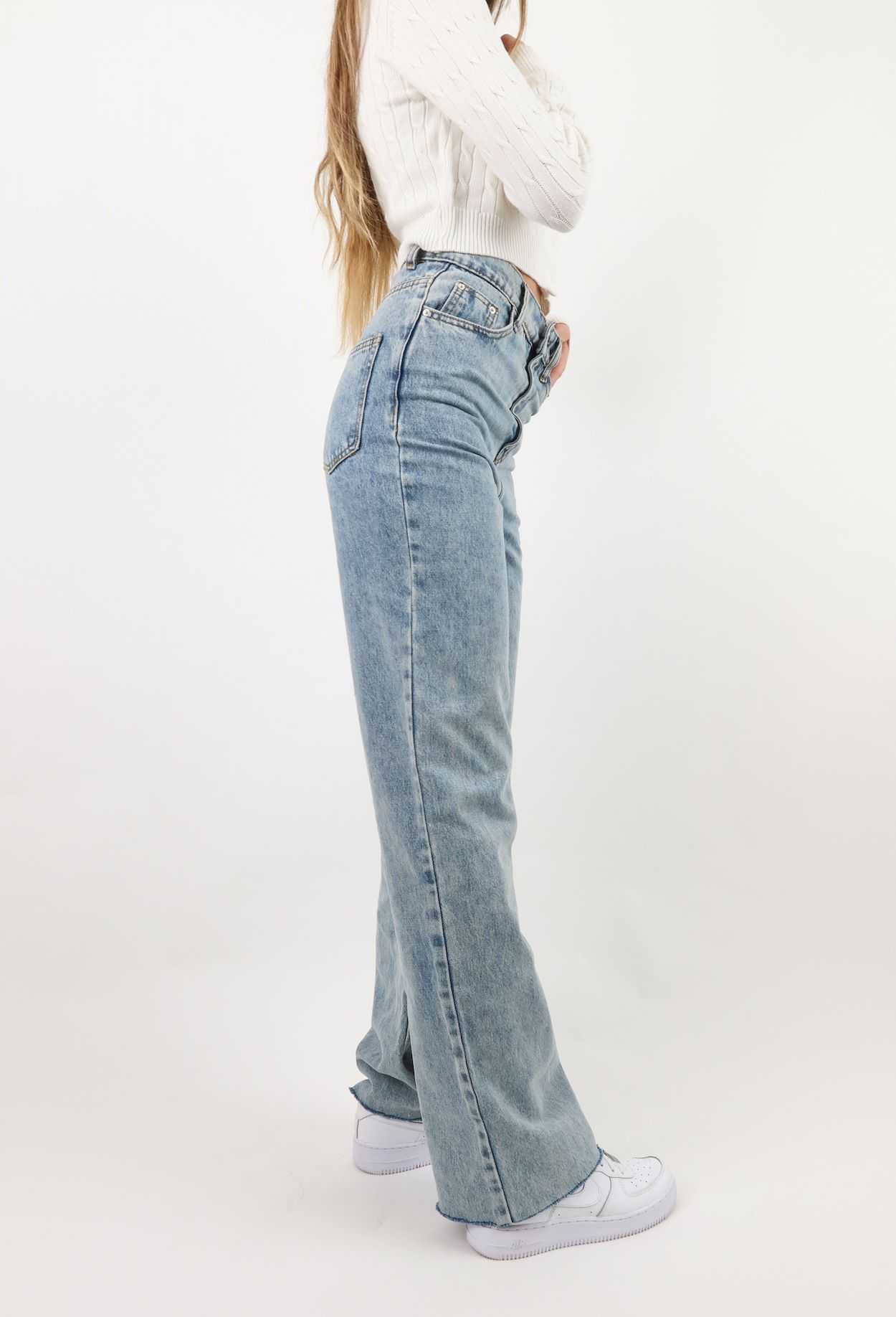 Katherine Wide Leg Jeans In Blue
