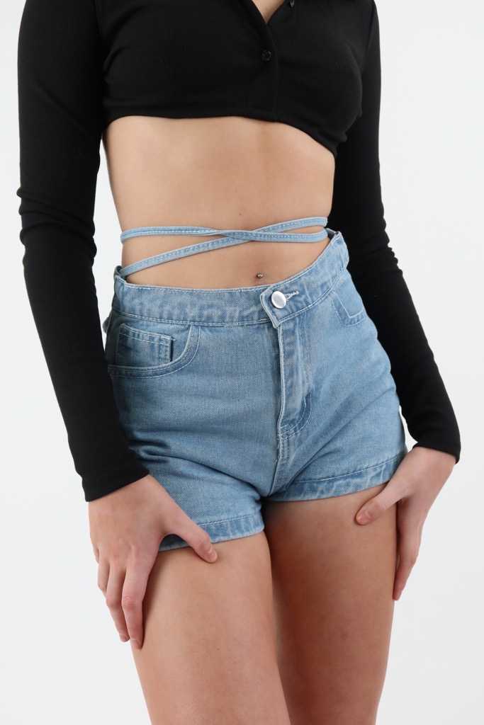 Shelby Tie Back Denim Shorts