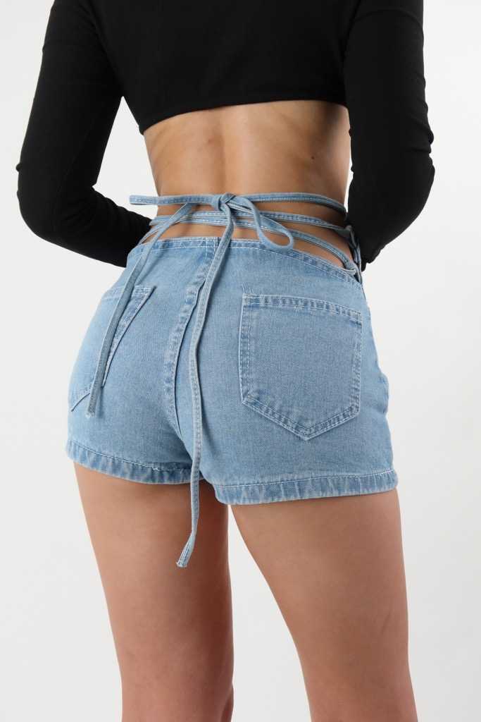Shelby Tie Back Denim Shorts