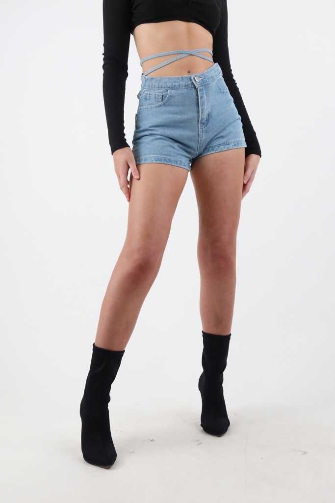 Shelby Tie Back Denim Shorts