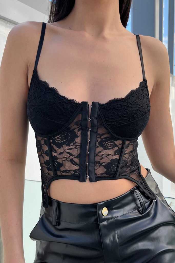 Katniss Corset Top in Black