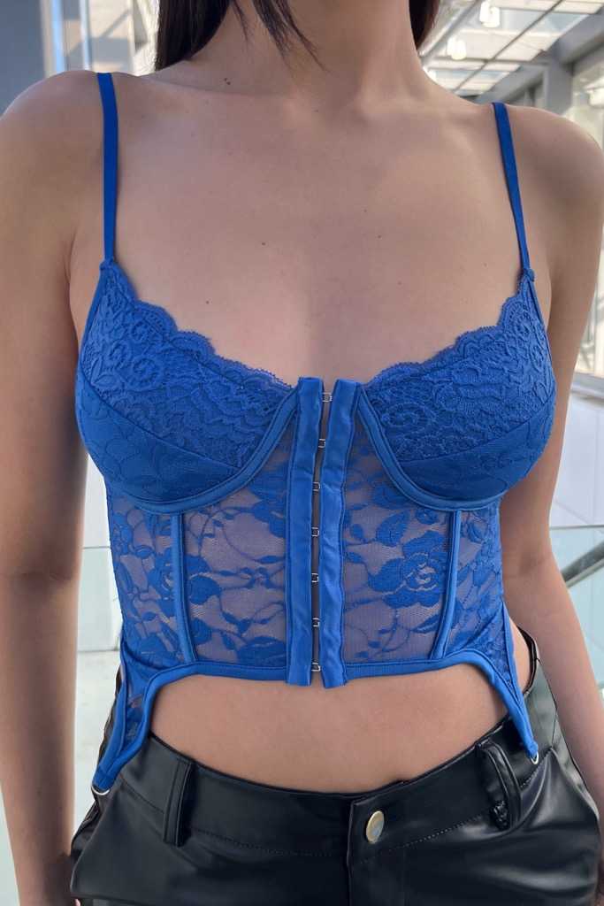 Katniss Corset Top in Blue
