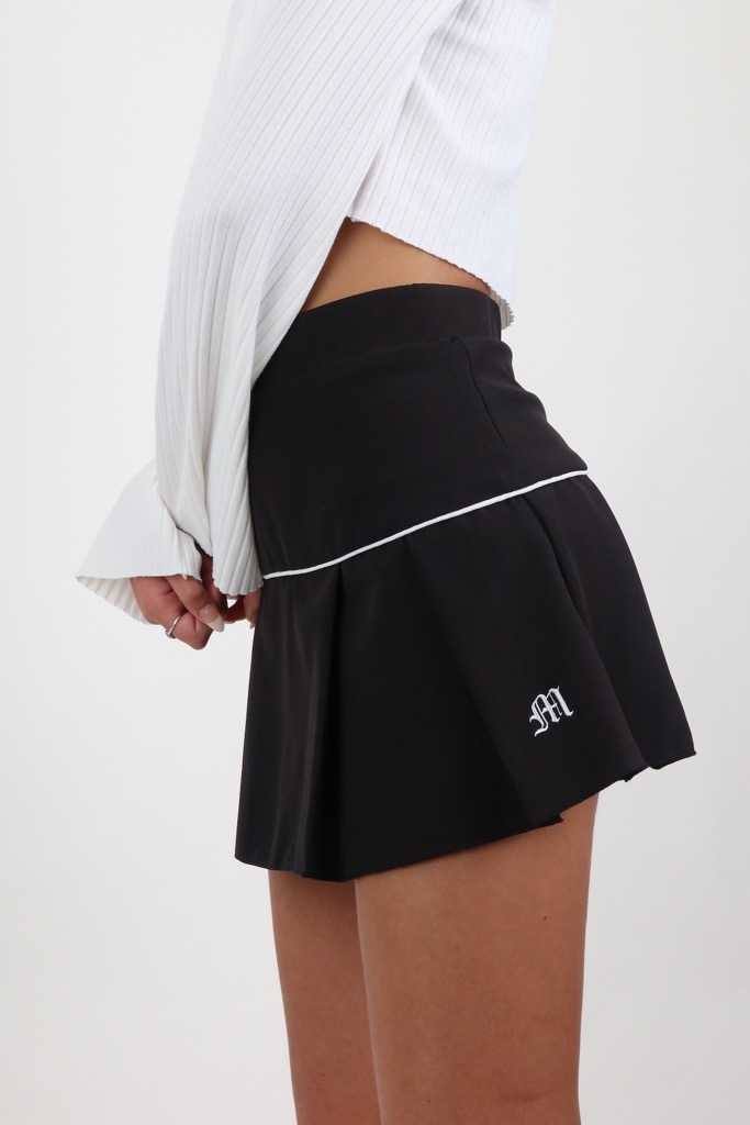 Monica Pleated Mini Skirt in Black