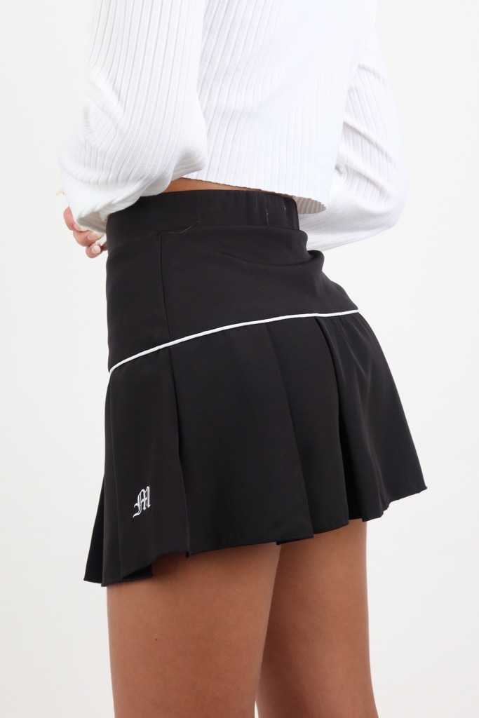 Monica Pleated Mini Skirt in Black
